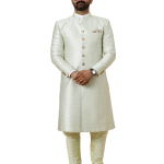 Stunning Beige Banarasi Brocade Achkan | Father Son Combo | Perfect for Grooms | Jaipurio Collection
